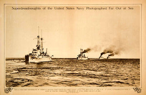 1917 Rotogravure World War I U. S. Navy Super Dreadnaughts Battleship Fleet YNY3