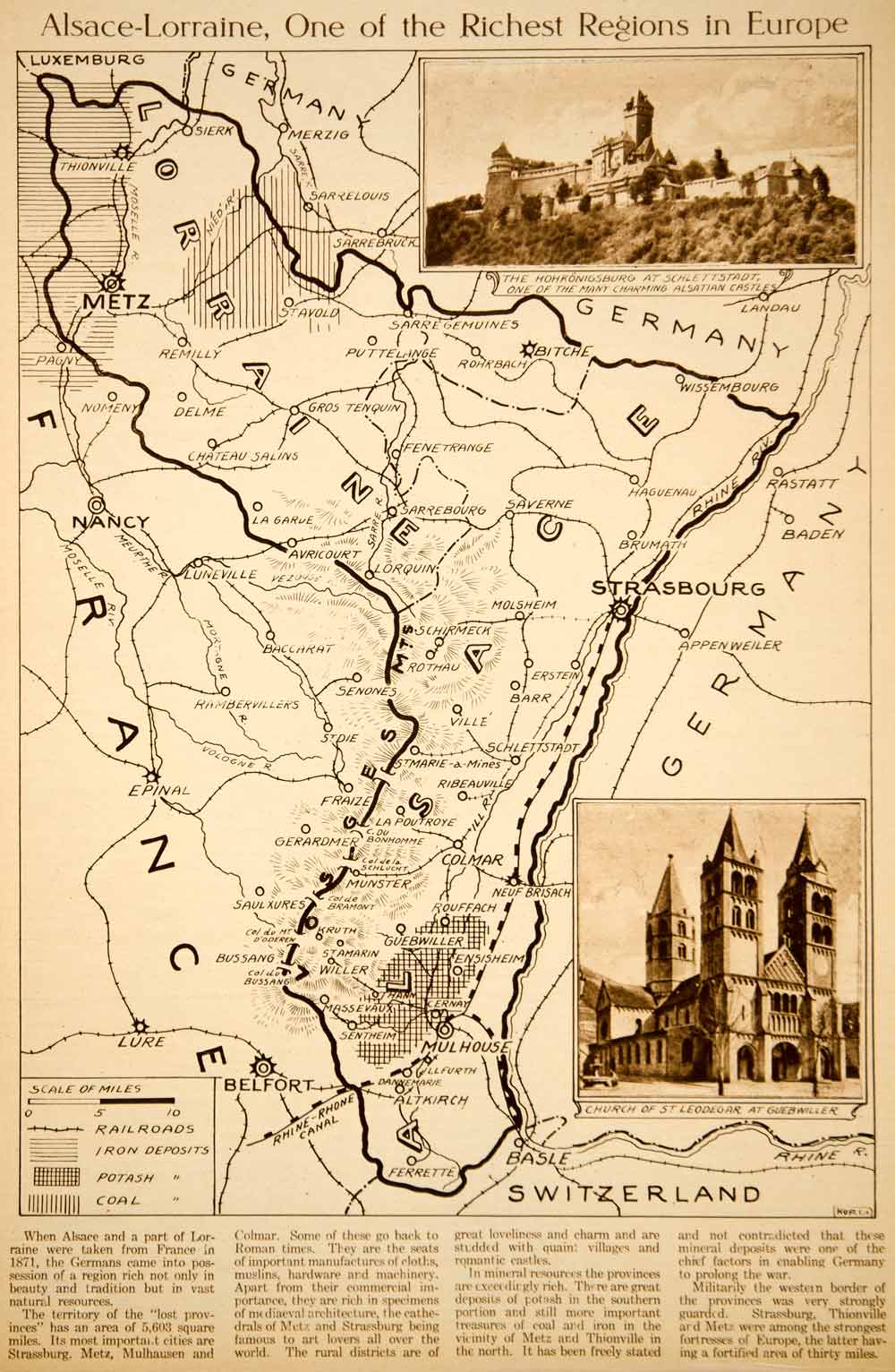 1918 Rotogravure Map Alsace-Lorraine France Germany World War I November YNY4