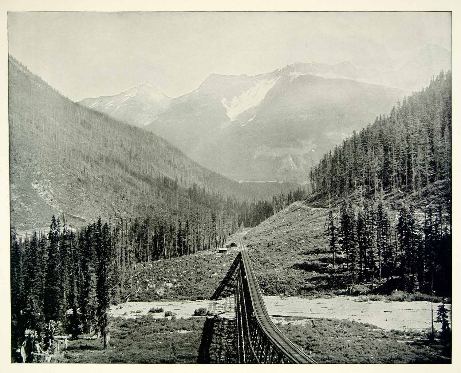 1894 Print Historic Loop Valley Railroad Canada Landscape Scenic Trestle YOC1