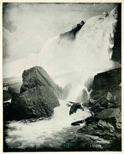 1894 Print Niagara Falls New York Gorge Cataract River Boulder Waterway YOC1