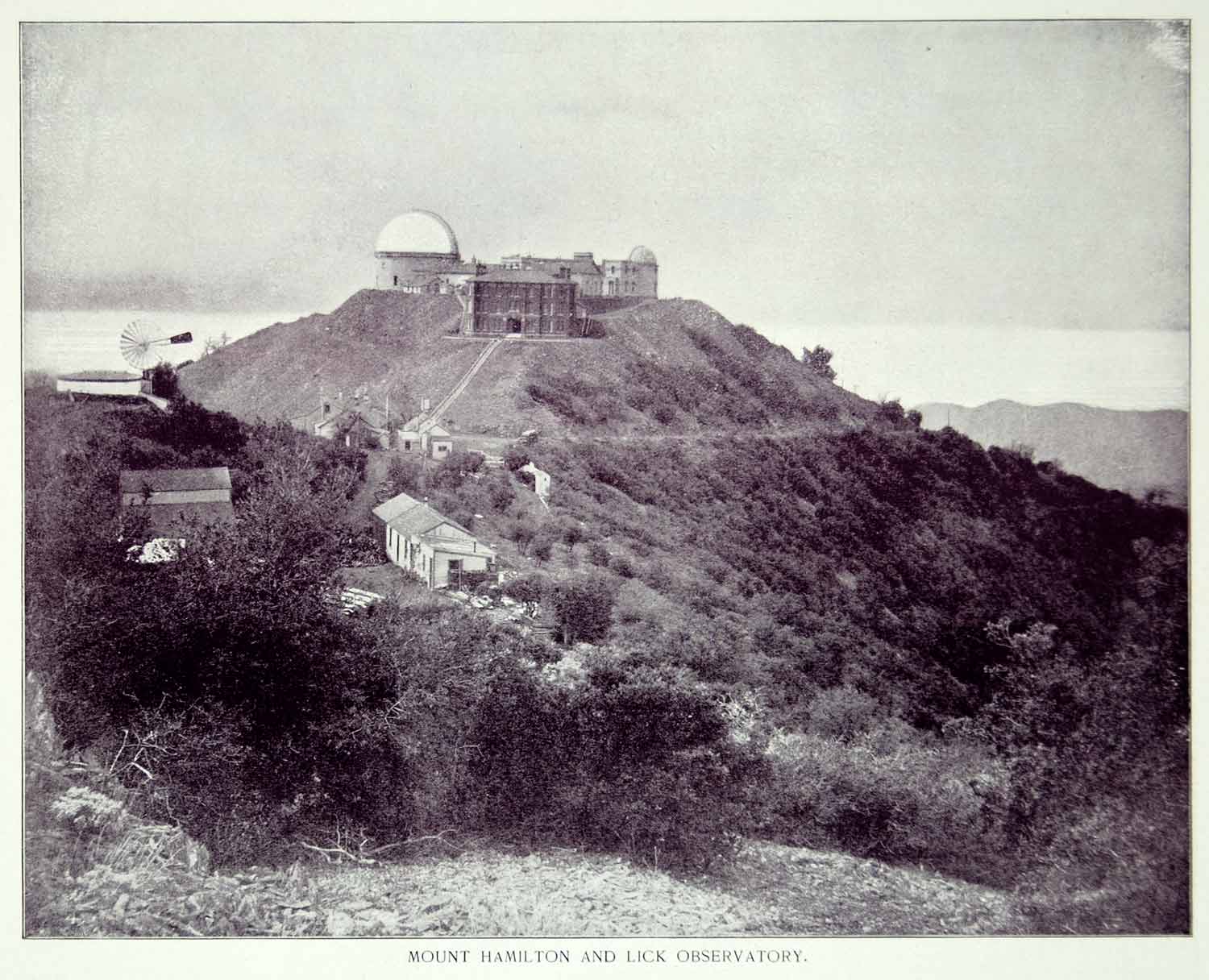 1894 Print Lick Observatory Mount Hamilton Telescope California Historic YOC2