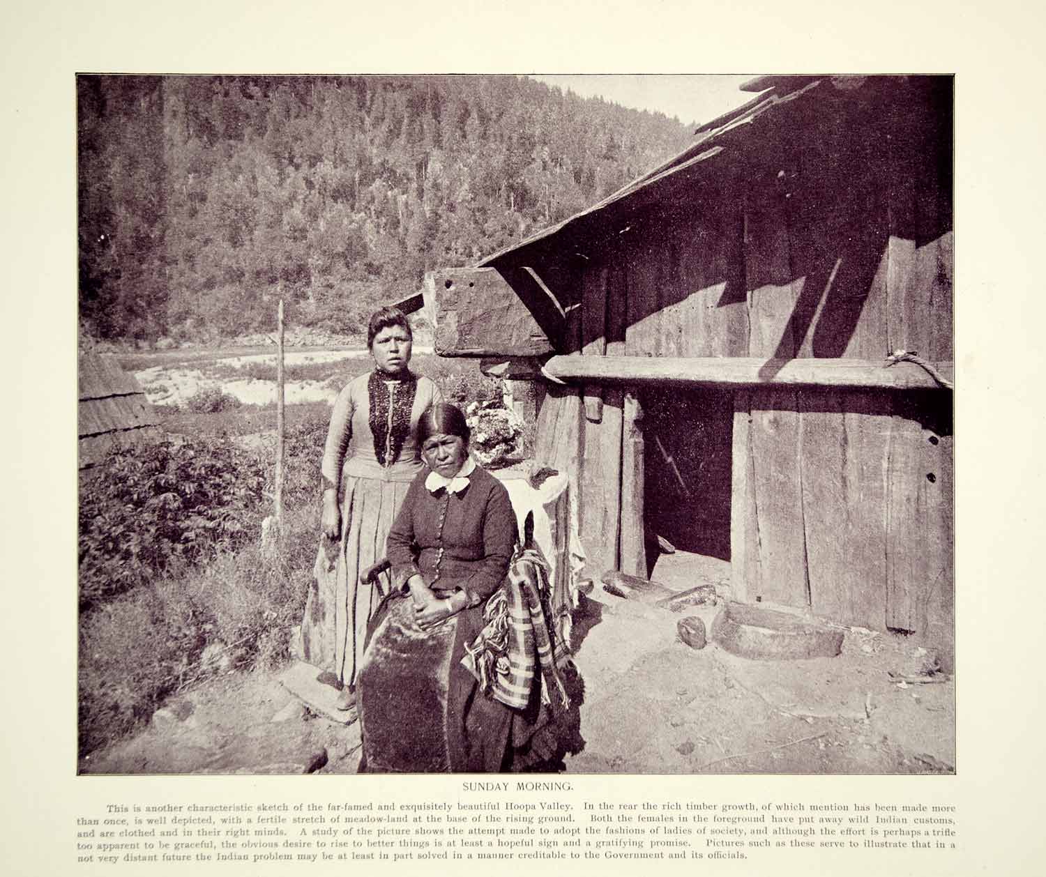 1894 Print Hupa Women Hoopa Valley Indian Reservation Native American CA YOC2