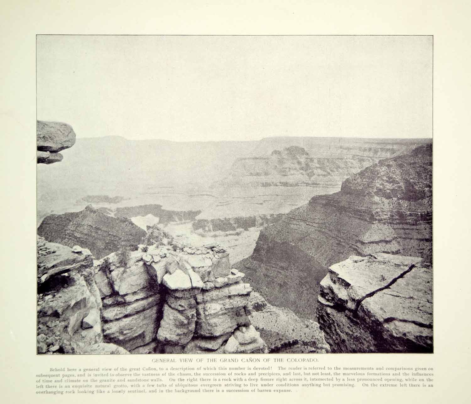1894 Print Grand Canyon National Park Colorado River Landscape Historic YOC2