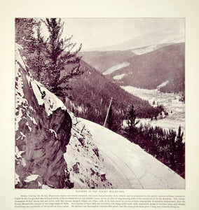 1894 Print Rocky Mountains Winter Landscape Railroad Tracks Historic View YOC2