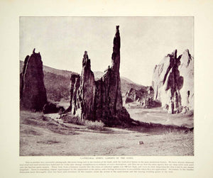 1894 Print Garden of the Gods Cathedral Spires Rocks Colorado Springs View YOC2