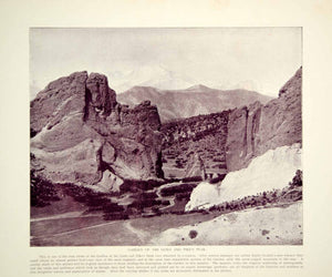 1894 Print Garden of the Gods Pikes Peak Colorado Springs Rocky Mountains YOC2