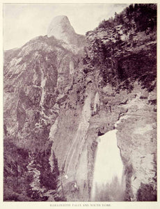 1894 Print Illilouette Fall South Dome Yosemite National Park Historic View YOC2