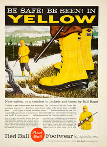 1959 Ad Red Ball Footwear Yellow Thermo-Ply Rubber Boots Shoes Hunting YOL1