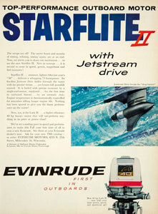 1959 Ad Evinrude V4 Starflite II Lark II Outboard Boat Motor Engine Marine YOL1