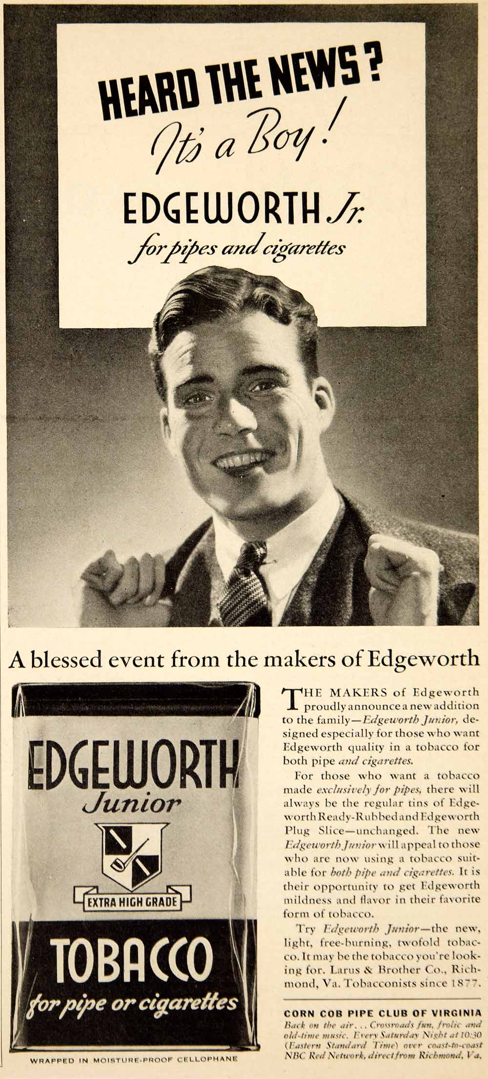dd cigarettes 1936 Ad Larus Bros Edgeworth Junior Pipe Cigarette Tobacco Smoking Ric – Period Paper Historic Art LLC dd cigarettes 1936 Ad Larus Bros Edgeworth Junior Pipe Cigarette Tobacco Smoking Ric – Period Paper Historic Art LLC