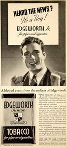 1936 Ad Larus Bros Edgeworth Junior Pipe Cigarette Tobacco Smoking Richmond YOL1