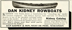 1925 Ad Dan Kidney & Son Rowboat Sporting Goods Marine Fishing Outdoors YOR1