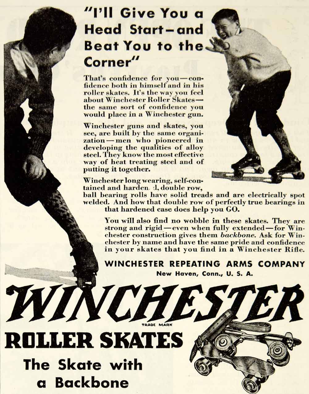 1932 Ad Winchester Roller Skates Steel Children Playing Rolling Wheels YOR2