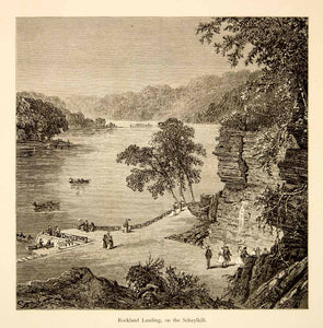 1872 Wood Engraving Rockland Landing Schuylkill River Granville Perkins Art YPA1