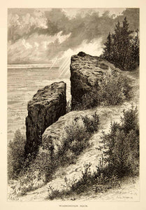 1872 Wood Engraving Washington Rock New Jersey State Park Jules Tavernier YPA1