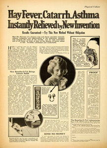 1922 Ad Breathe-O-Tol Catarrh 1400 Broadway New York Health Laboratories YPC1