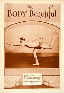 1928 Rotogravure Body Beautiful Physical Fitness Tony Galasso Olympic YPC1