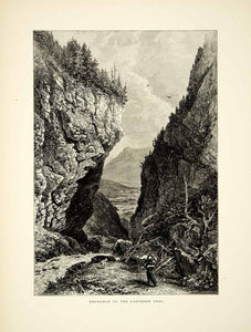 1877 Wood Engraving Gasterental Valley Kandersteg Bernese Oberland YPE2