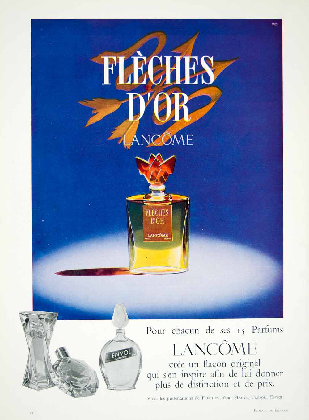 1958 Ad Fleches D'or Golden Arrows Parfum Perfume Lancome Bottle Health YPF1