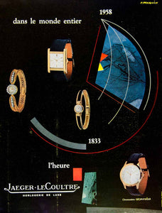 1958 Ad Jaeger le Coultre Watch Jewelry Fashion Time World Praquin Paris YPF1