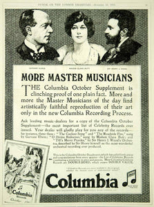 1916 Ad Vintage Columbia Records Gervase Elwes Madam Clara Butt Sir Henry J Wood