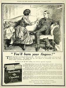 1916 Ad Vintage WWI Kenilworth Cigarette British Officer Smoking Fred Pegram Art