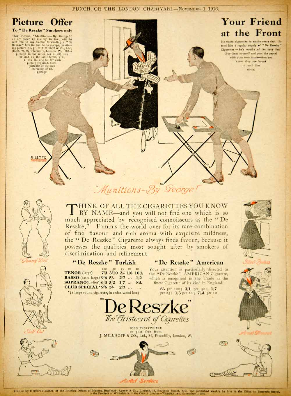 de reszke cigarettes 1916 Ad Vintage WWI De Reszke Cigarettes British Officers Smoking Rilette Advert de reszke cigarettes 1916 Ad Vintage WWI De Reszke Cigarettes British Officers Smoking Rilette Advert
