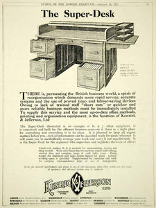 1917 Ad Kenrick & Jefferson Super-Desk Business Office Furniture West Bromwich