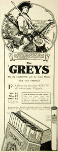 1917 Ad The Greys Cigarettes Mrs. Christian Davis Female Soldier Gun Royal Scots