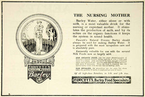 1918 Ad Fawcett's Natural Process Barley Water Nursing Mother Breastfeeding Baby