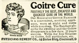 1908 Ad Physician Remedy Goitre Goiter Bandage Cure Medical Quackery YPHJ1