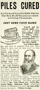1908 Ad Dr Van Vleck 3-Fold Treatment Medical Quackery Edwardian Era YPHJ1
