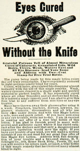 1908 Ad HT Schlegel Magic Eye Lotion Medical Quackery Edwardian Era Health YPHJ1