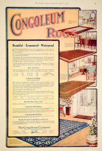 1916 Ad Barrett Congoleum Rugs Carpet Home Decor Household Interior Design YPHJ1