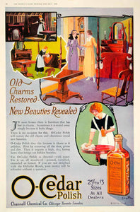 1919 Ad EW Stolz Art Channell Chemical O-Cedar Furniture Polish Household YPHJ1