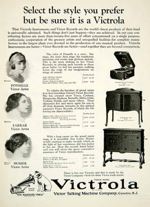 1924 Ad Victor Talking Machine Victrola Phonograph Record Player Opera YPHJ1