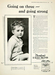 1924 Ad Bordens Eagle Brand Condensed Milk Jay Peter Olwyler Child Dairy YPHJ1