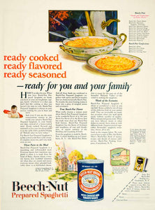 1925 Ad Beech-Nut Prepared Spaghetti Pasta Can Food Grocery Roaring YPHJ1