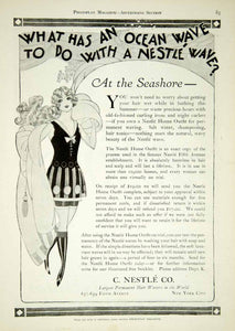 1920 Ad Nestle Permanent Hair Waving Vintage Bathing Suit Seashore Ocean YPP1