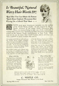 1920 Ad Vintage Nestle Home Hair Permanent Outfit Wave Waving Styling YPP1
