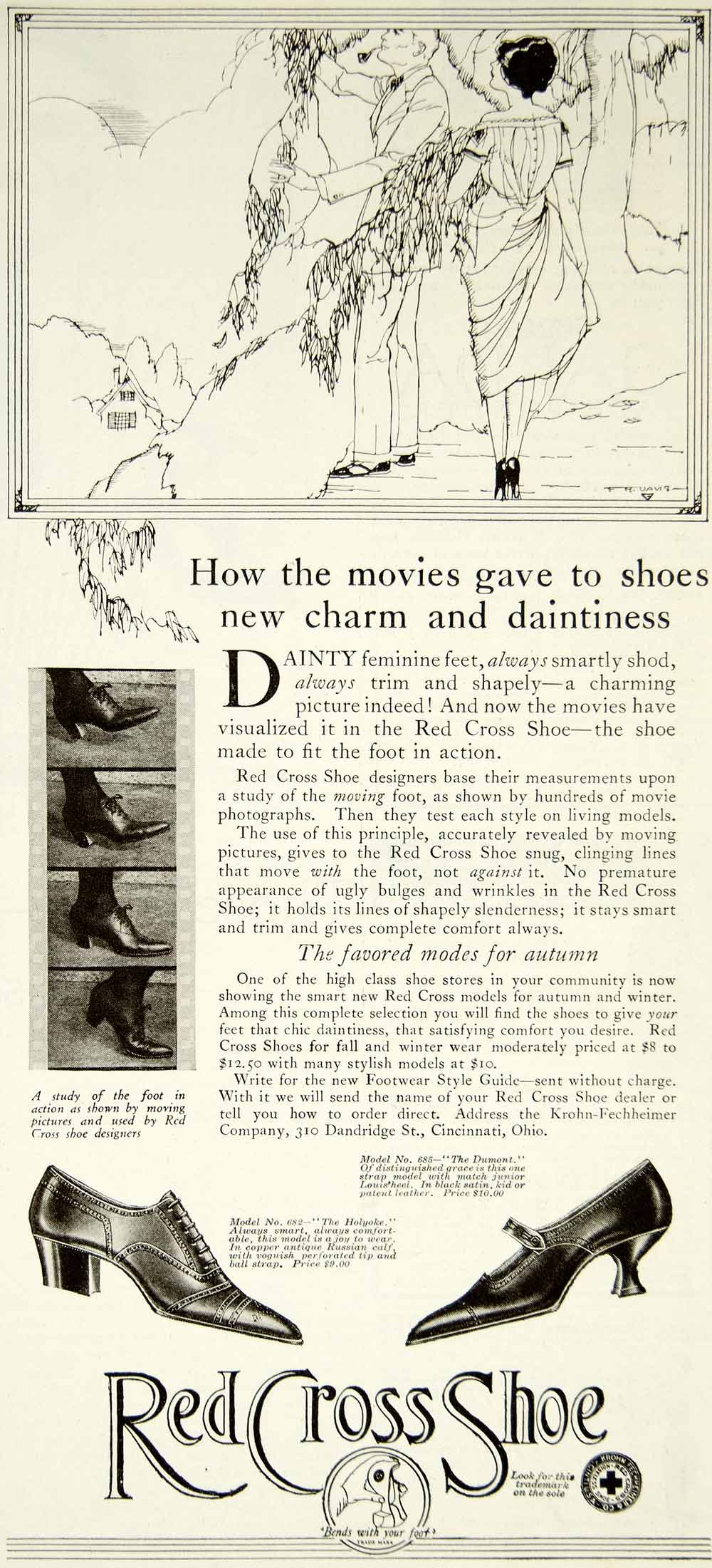 1921 Ad Vinateg Red Cross Shoes Women Fashion Footwear Style Krohn YPP2
