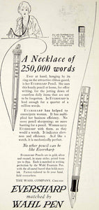 1922 Ad Vintage Eversharp Pencil Wahl Company Fountain Pen Writing YPP2