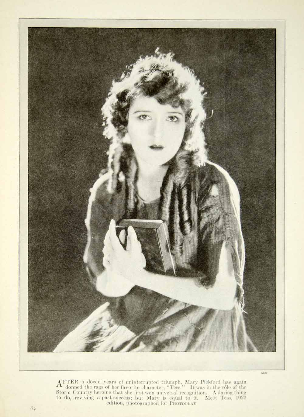 1922 Print Mary Pickford Silent Film Tess of the Storm Country Motion YPP2