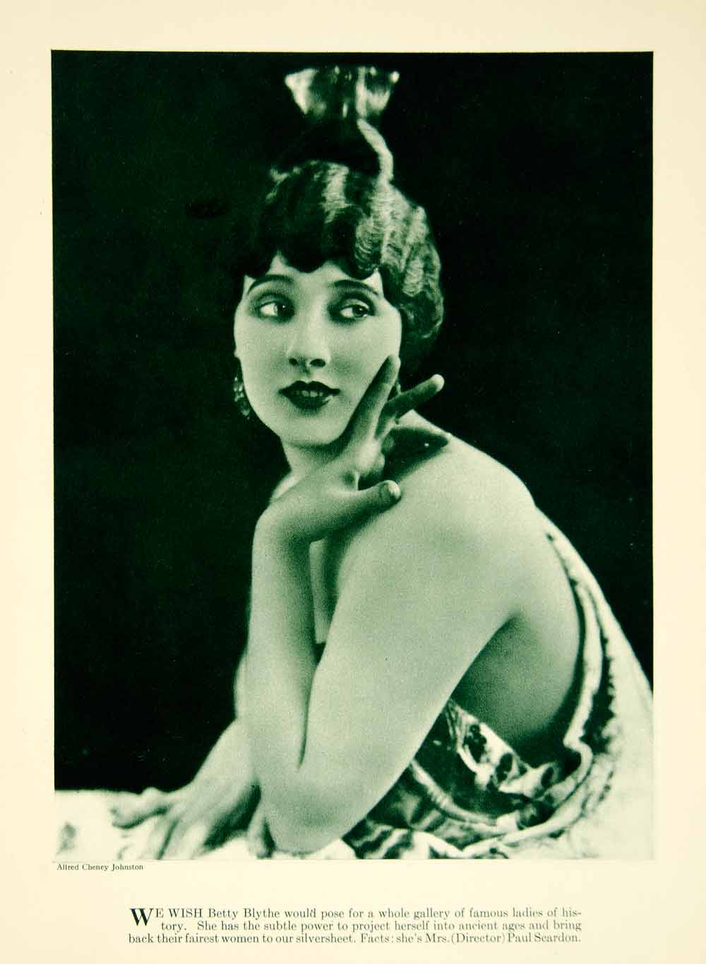 1921 Rotogravure Betty Blythe Silent Film Actress Motion Pictures Star YPP2