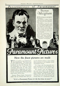 1925 Ad Vintage Paramount Pictures Thomas Meighan Silent Film Era Actor YPP3
