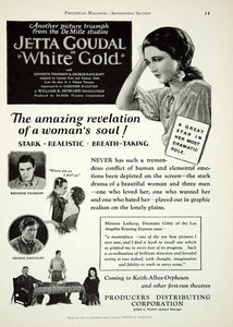 1927 Ad Movie White Gold Silent Film Western Jetta Goudal Cecil B DeMille YPP3