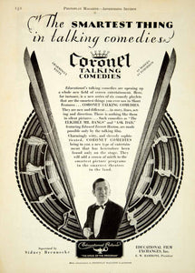 1929 Ad Coronet Movie Comedies Talkies Comedy Educational Film Pictures Art YPP3