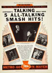 1929 Ad MGM Talkies Talking Film Sound Movie Madame X Broadway Melody Idle YPP3