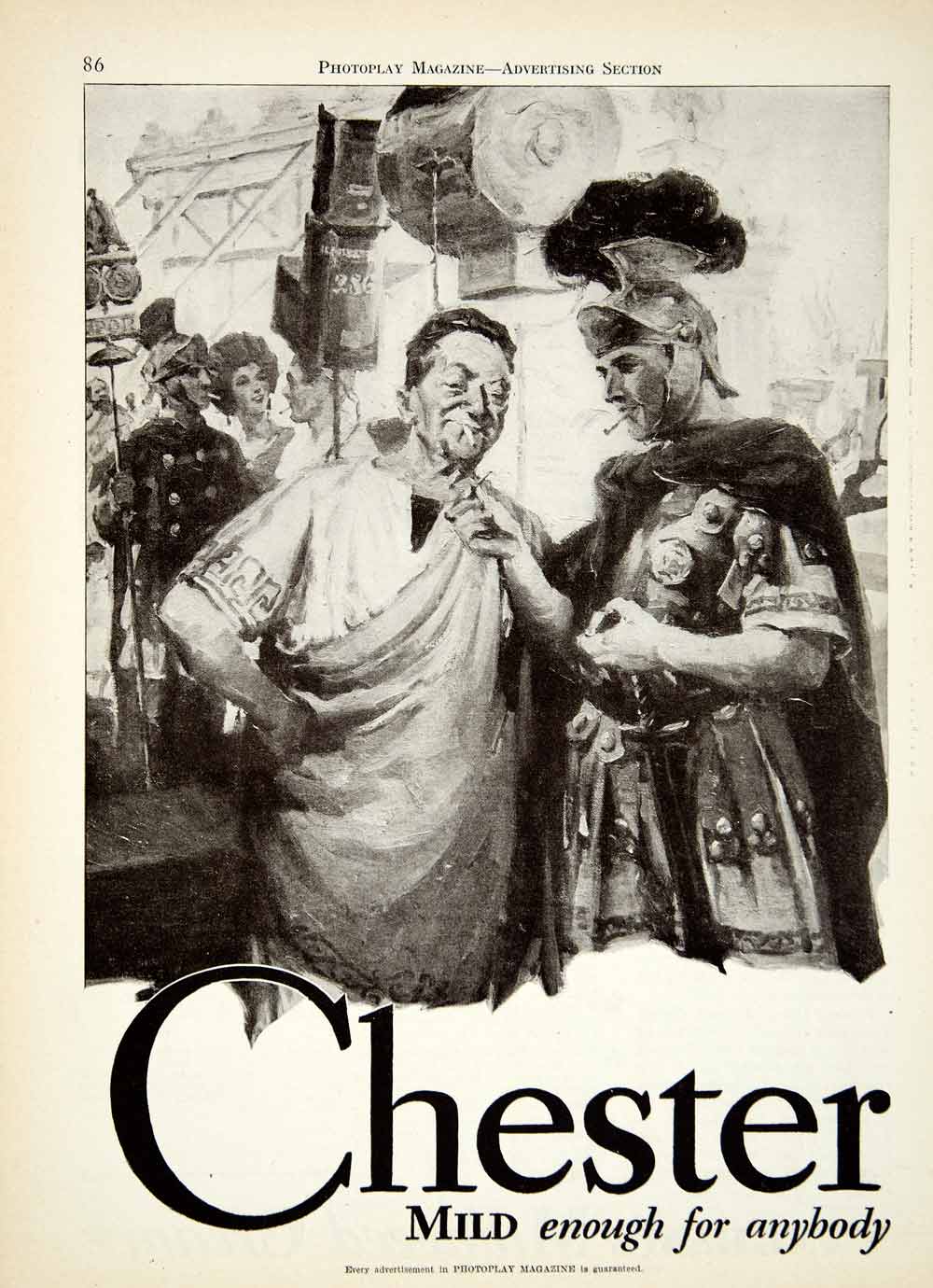 1929 Ad Vintage Chesterfield Cigarettes Hollywood Movie Set Roman Centurion YPP3