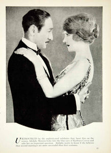 1927 Print Adolphe Menjou Kathryn Carver Silent Film Star Actor Actress YPP3